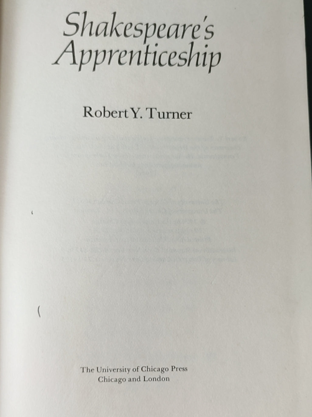 莎士比亚作品系列 - Shakespeare's Apprenticeship