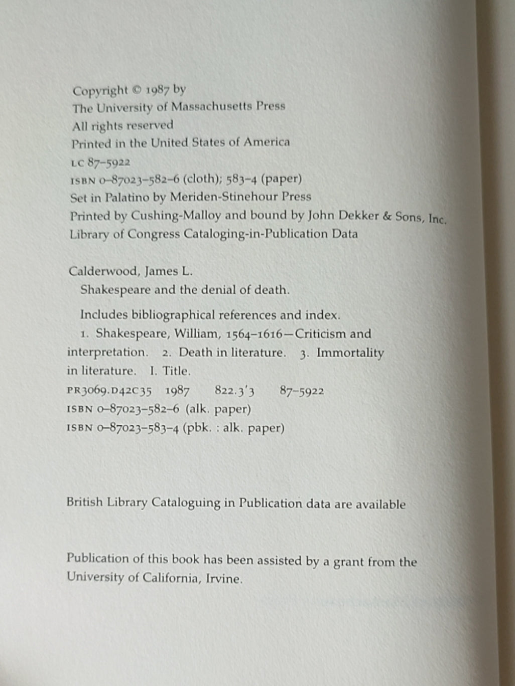 莎士比亚作品系列 - Shakespeare and the Denial of Death