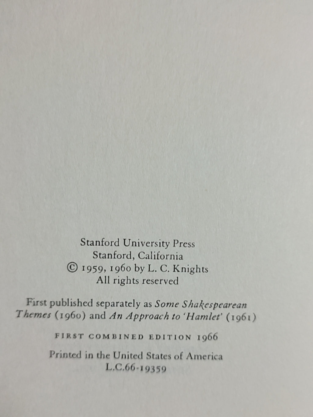 莎士比亚作品系列 - Some Shakespearean Themes & An Approach to Hamlet