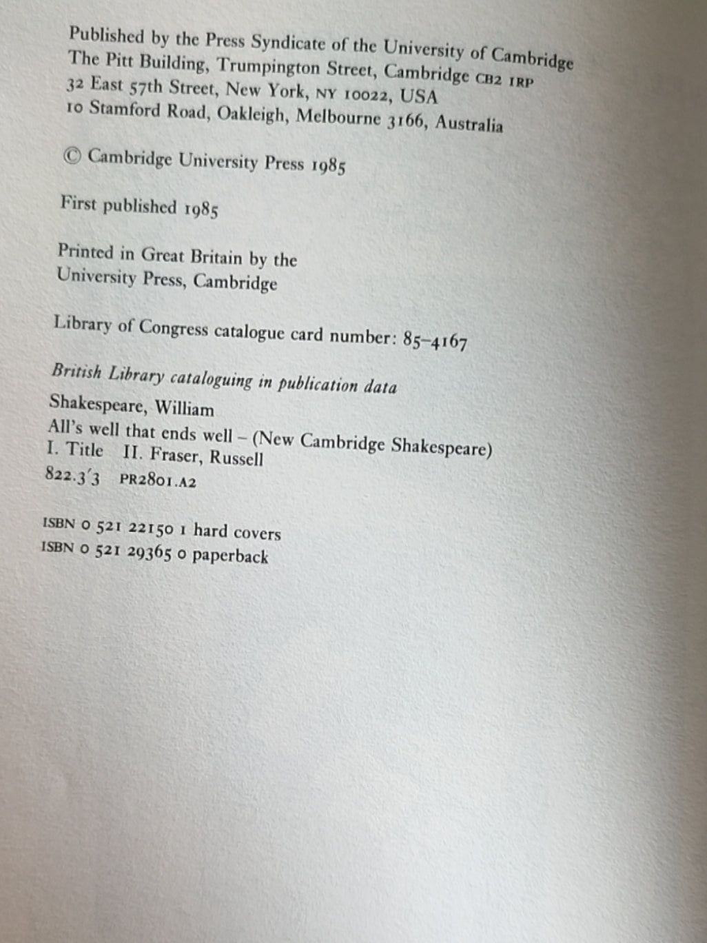 莎士比亚作品系列 - All's Well That Ends Well