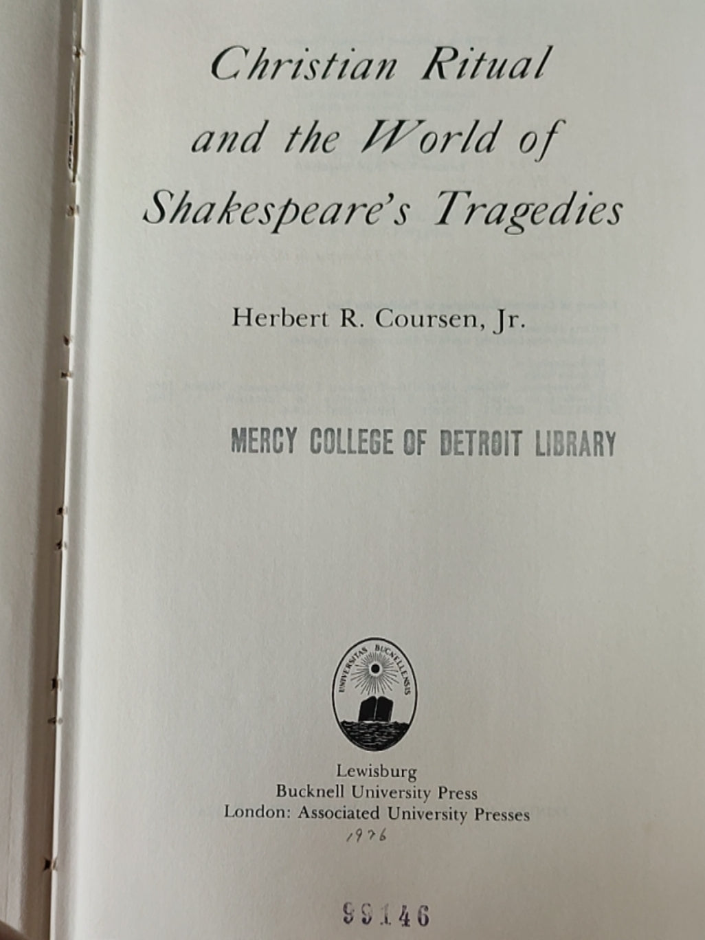 莎士比亚作品系列 - Christian Ritual and the World of Shakespeare's Tragedies