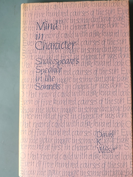 莎士比亚作品系列 - Mind in Character: Shakespeare's Speaker in the Sonnets