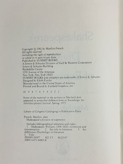 莎士比亚作品系列 - Shakespeare's Division of Experience