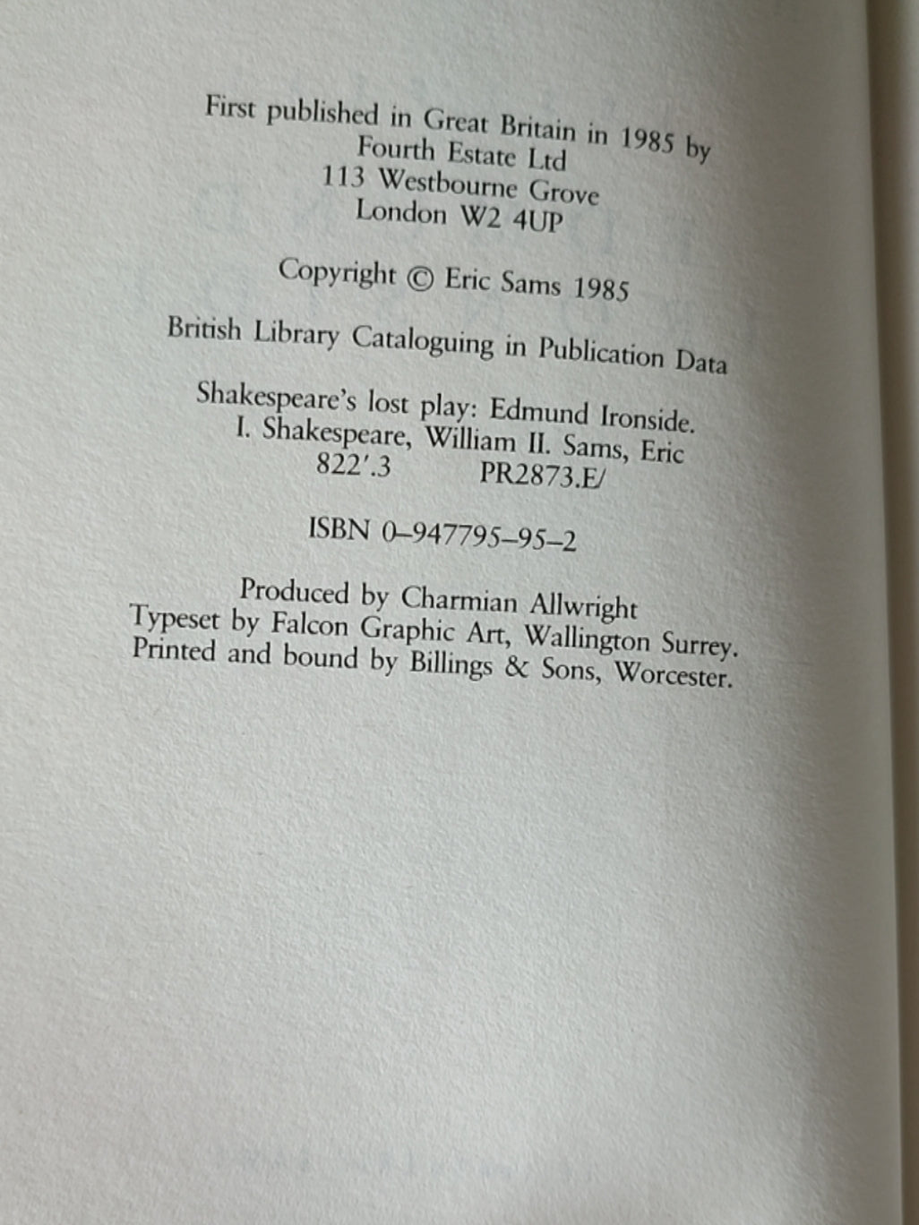 莎士比亚作品系列 - Shakespeare's Lost Play: Edmund Ironside