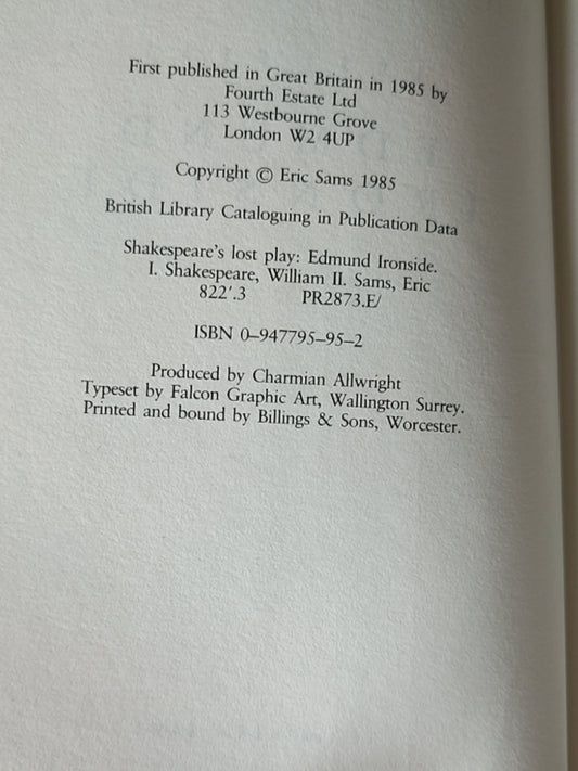 莎士比亚作品系列 - Shakespeare's Lost Play: Edmund Ironside