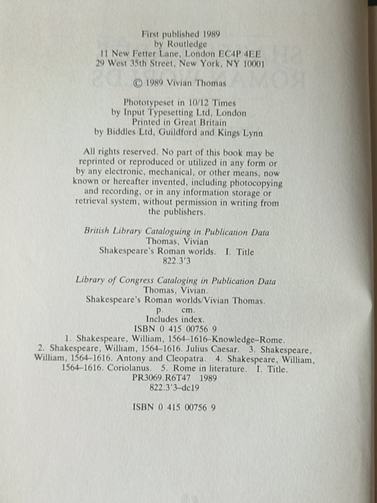 莎士比亚作品系列 - Shakespeare's Roman Worlds