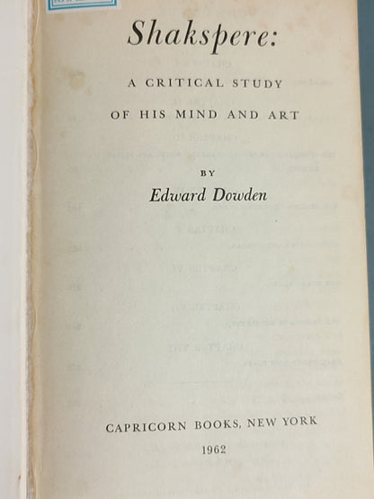 莎士比亚作品系列 - Shakspere: A Critical Study of His Mind and Art