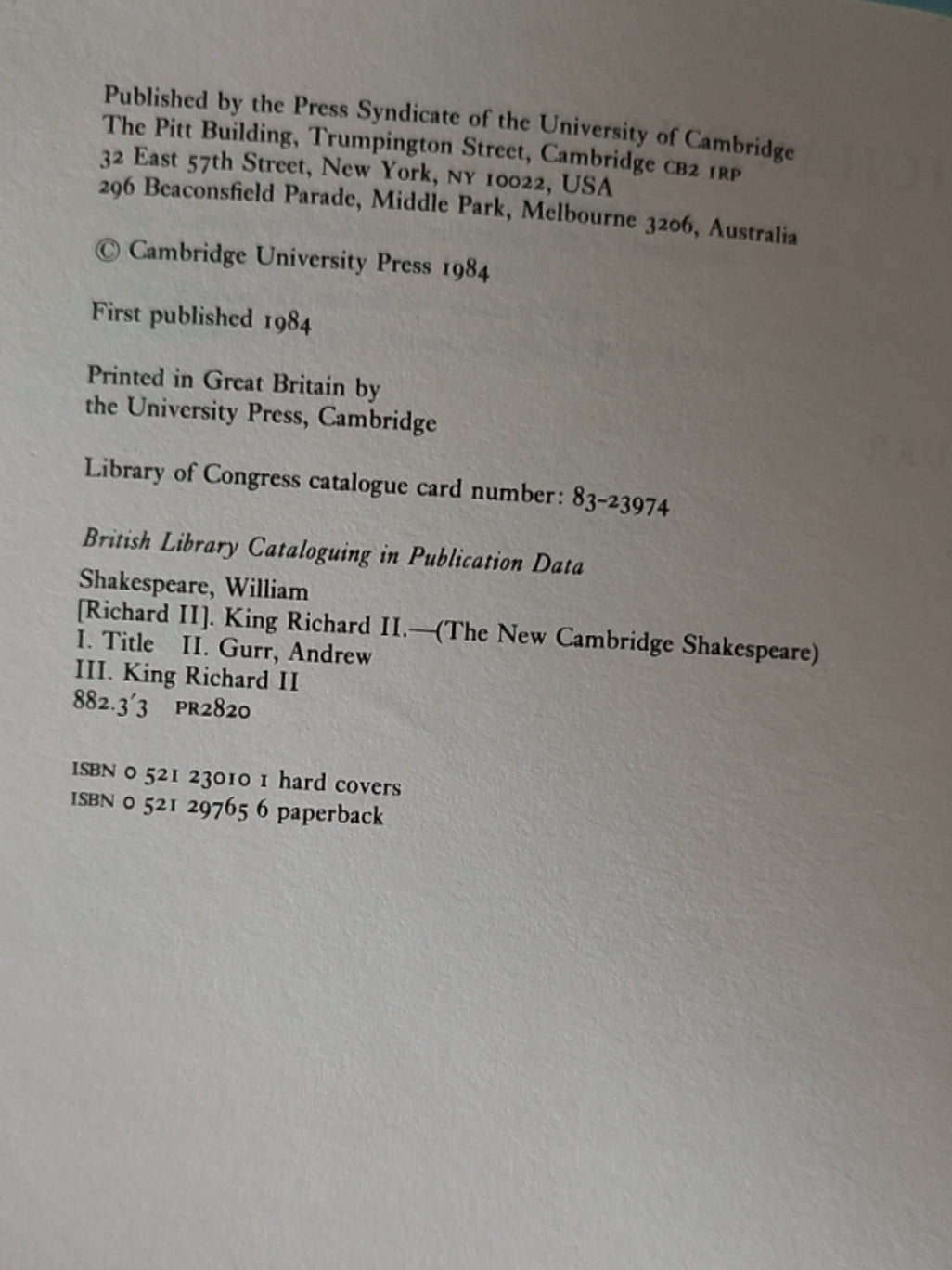 莎士比亚作品系列 - King Richard II