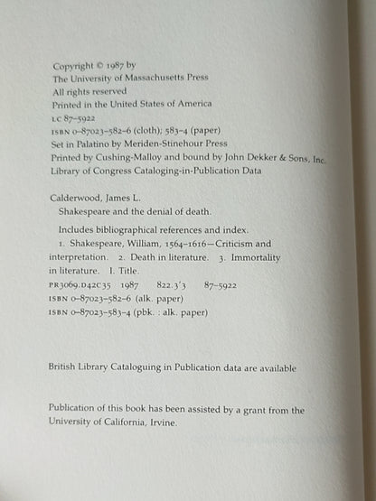 莎士比亚作品系列 - Shakespeare and the Denial of Death