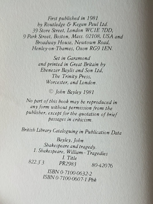 莎士比亚作品系列 - Shakespeare and Tragedy