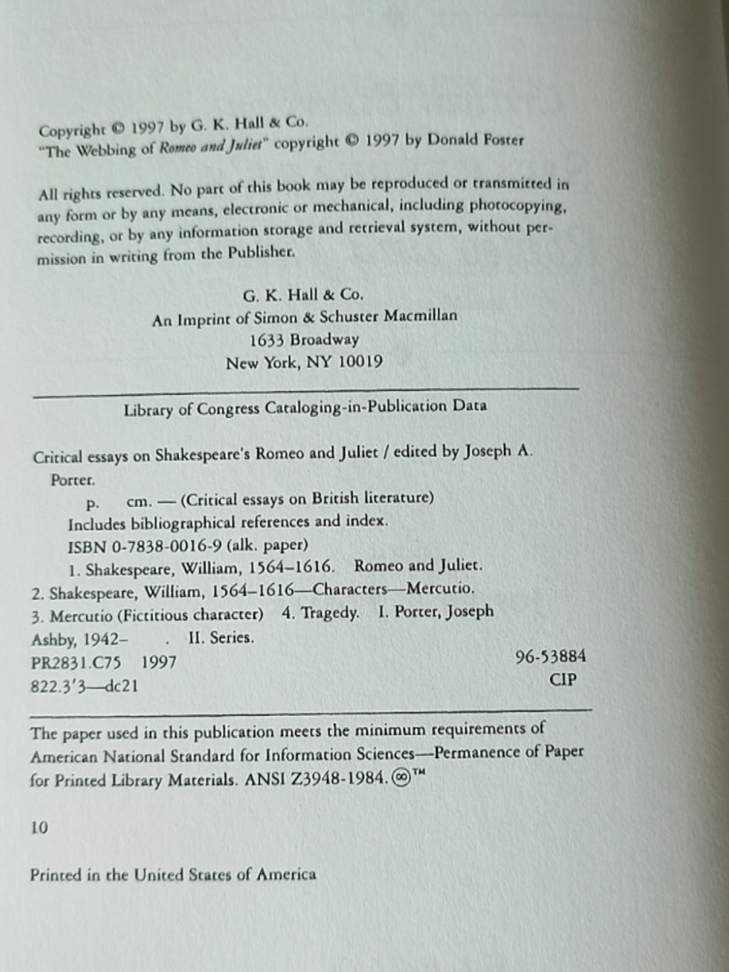 莎士比亚作品系列 - Critical Essays on Romeo and Juliet