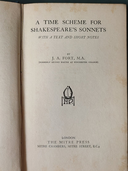 莎士比亚作品系列 - A Time Scheme for Shakespeare's Sonnets