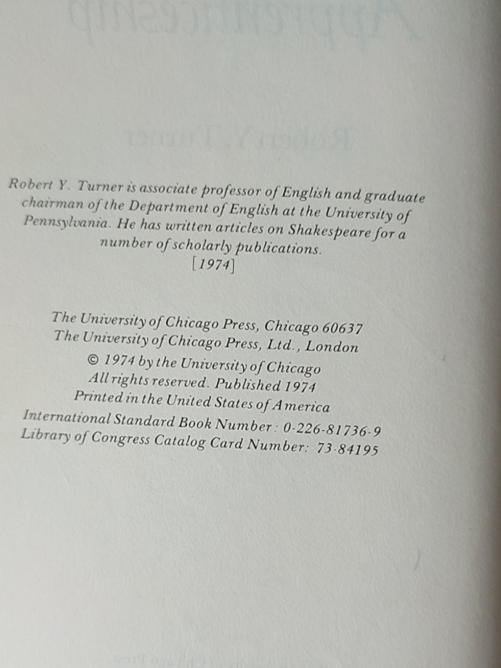 莎士比亚作品系列 - Shakespeare's Apprenticeship