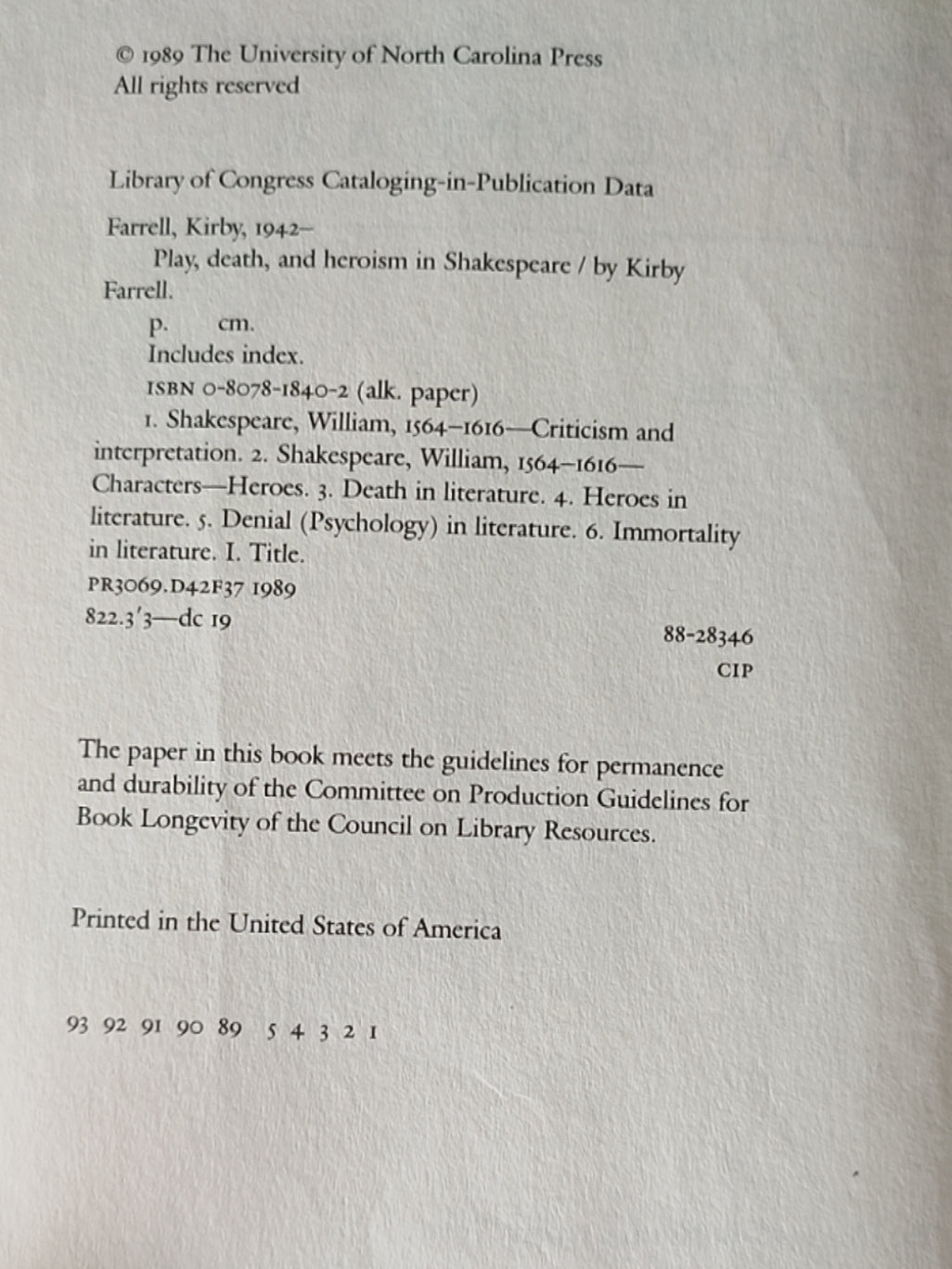 莎士比亚作品系列 - Play, Death, and Heroism in Shakespeare