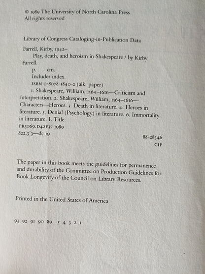 莎士比亚作品系列 - Play, Death, and Heroism in Shakespeare